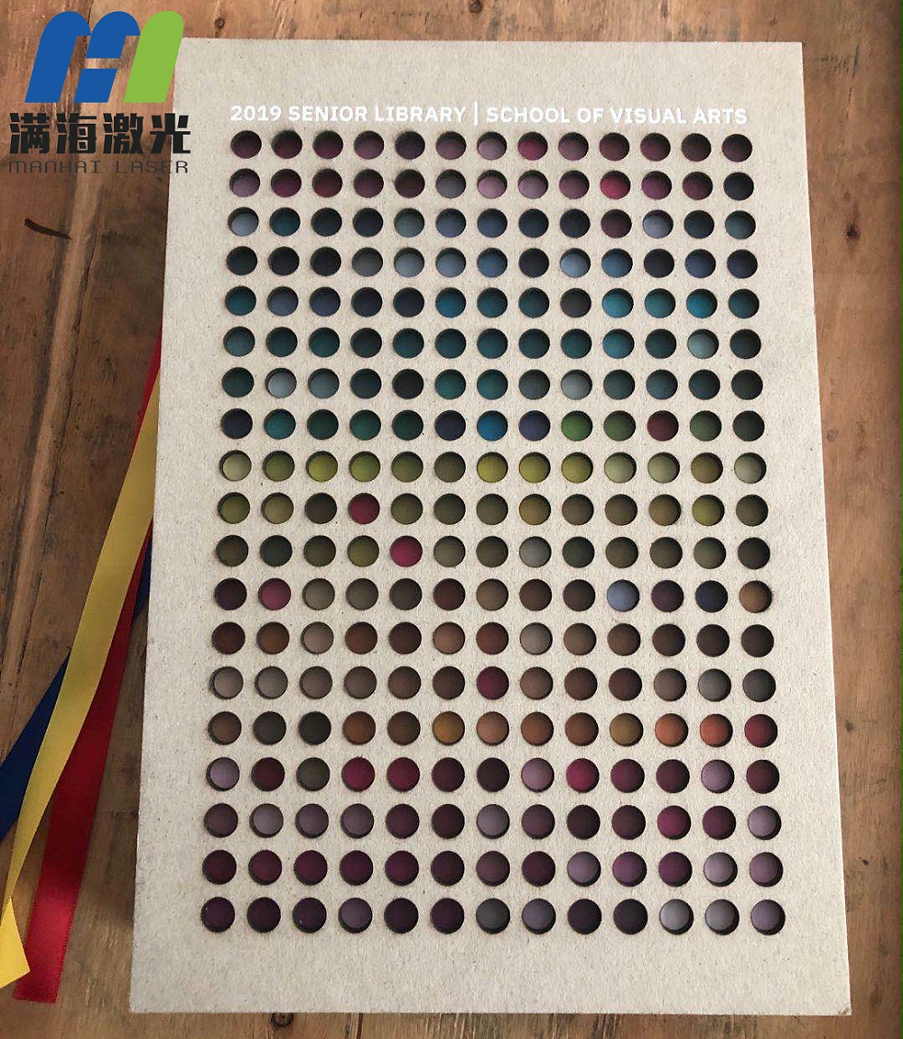 圖書封面灰板激光雕刻打孔鏤空