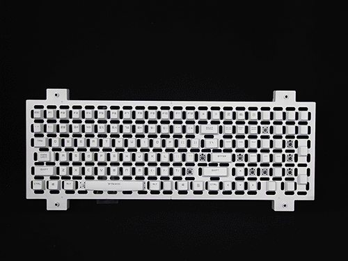 雷柏白色鍵盤(pán)激光打標(biāo)