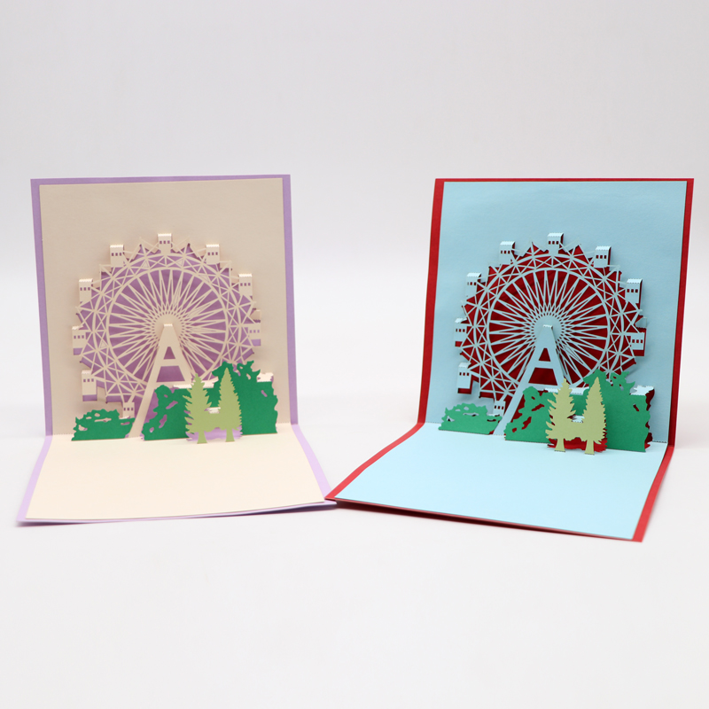 3d立體賀卡定制摩天輪立體賀卡廠家定制批發(fā)