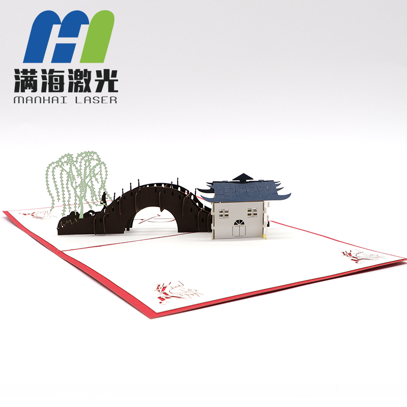企業(yè)贈(zèng)禮商務(wù)3d立體賀卡江南水鄉(xiāng)