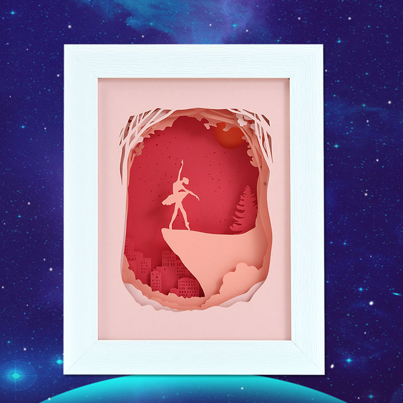 3d疊影紙雕燈芭蕾舞者創(chuàng)意紙雕小夜燈廠(chǎng)家定制