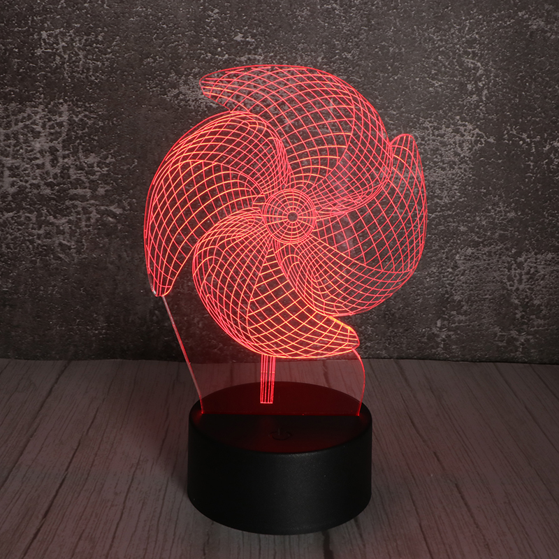 3d亞克力小夜燈立體led七彩大風(fēng)車小夜燈定制批發(fā)