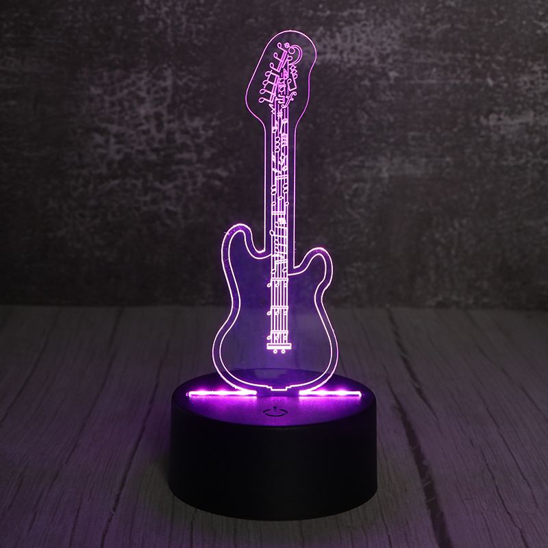 3d觸摸開關(guān)小夜燈立體發(fā)光led小夜燈小提琴夜燈廠家定做